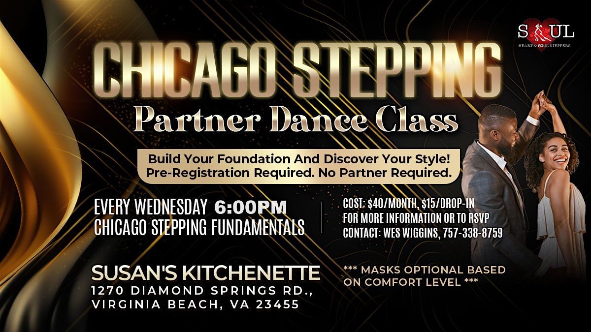 Virginia Beach - Chicago Stepping Partner Dance Class (No Partner Required)