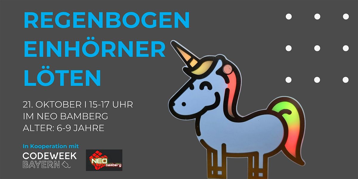 Code Week Bayern: Regenbogen Einh\u00f6rner l\u00f6ten