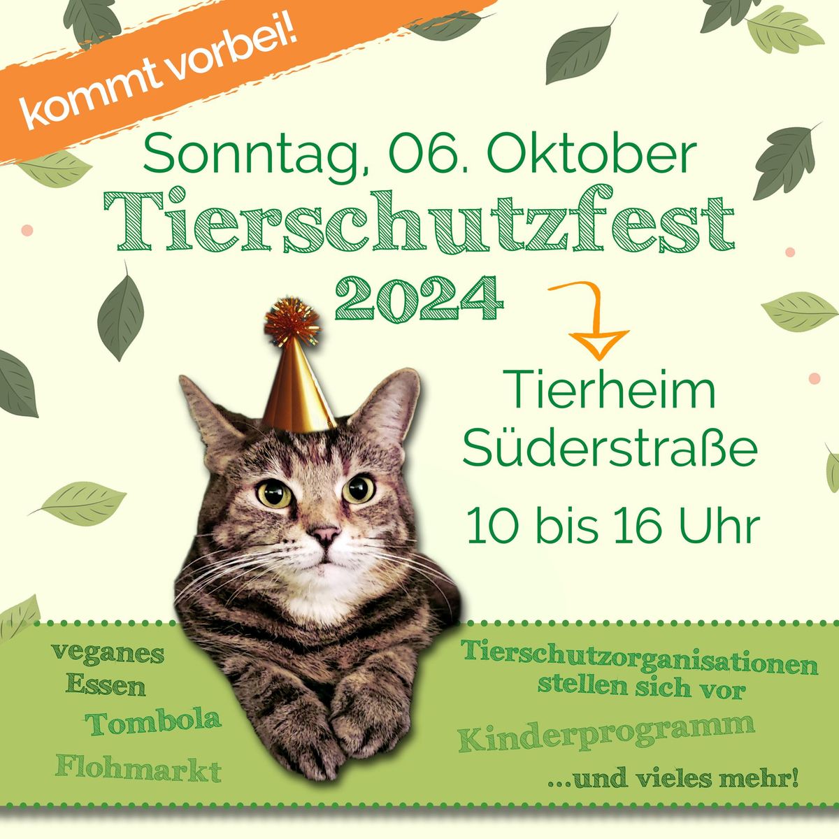 Save the date! Tierschutzfest im Tierheim S\u00fcderstra\u00dfe am 6. Oktober 2024