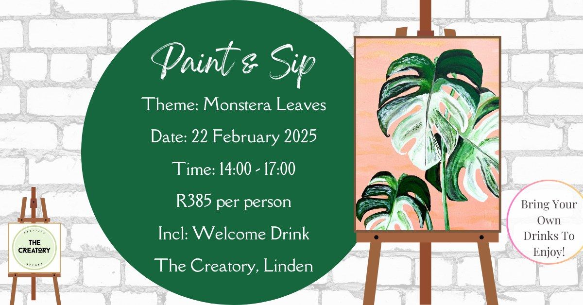 Paint & Sip: Monstera Leaves