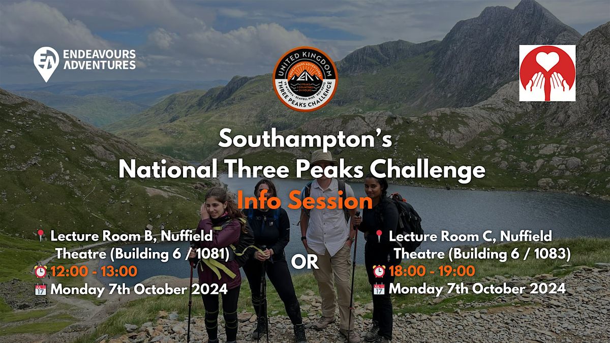 Southampton Uni: In-Person National Three Peaks Info Sessions