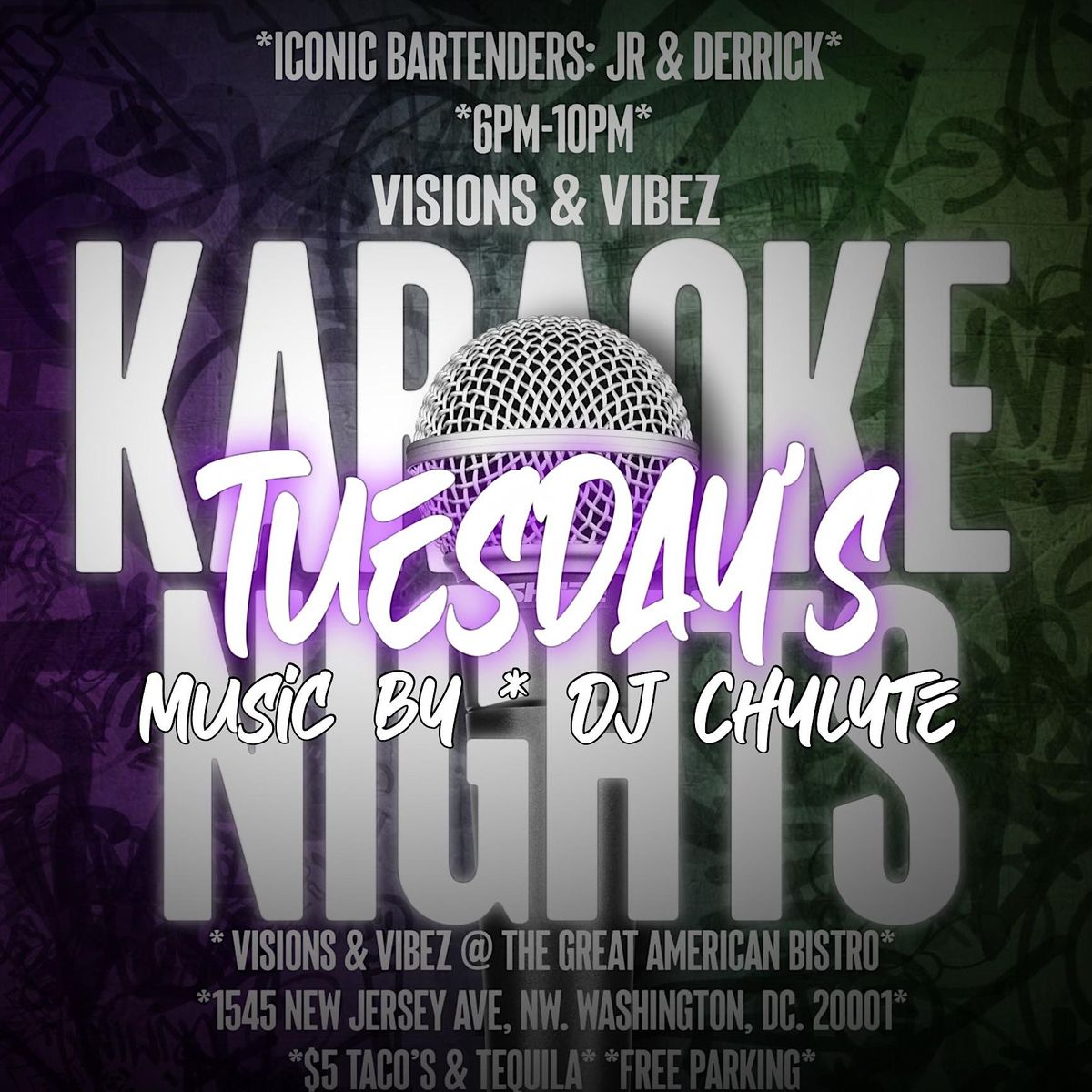 Karaoke + Taco & Tequila Tuesday\u2019s Nights