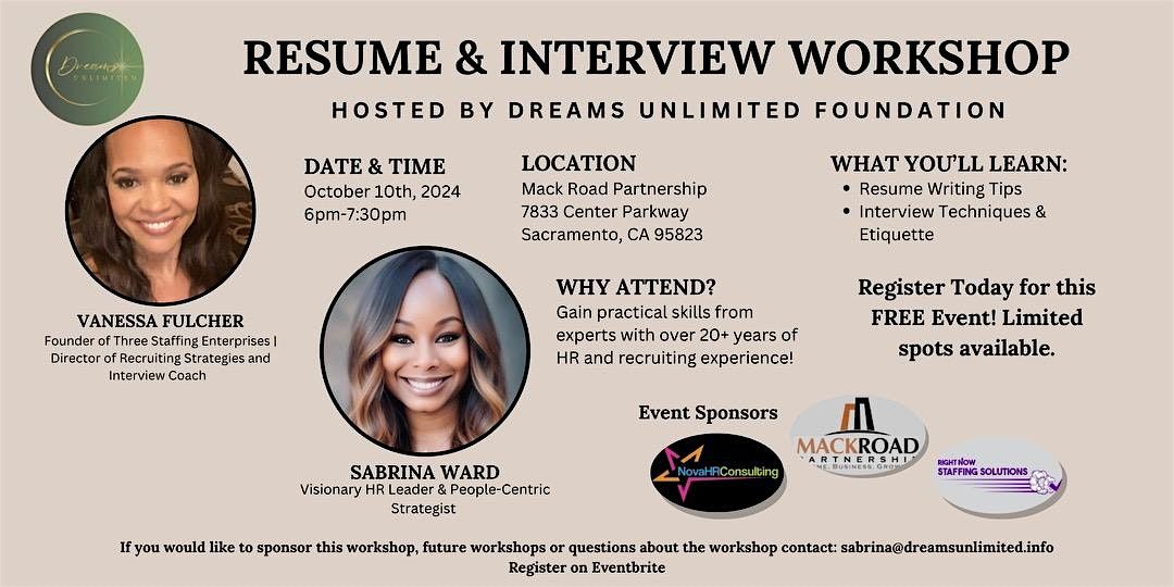 Resume & Interview Workshop by Dreams Unlimited Foundation