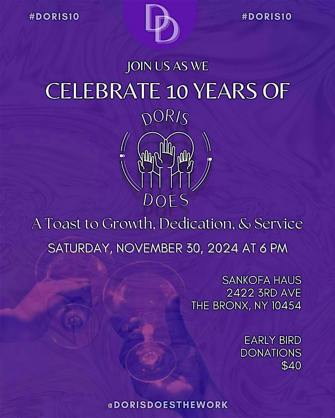 Doris Does: 10 Yr Anniversary Fundraiser