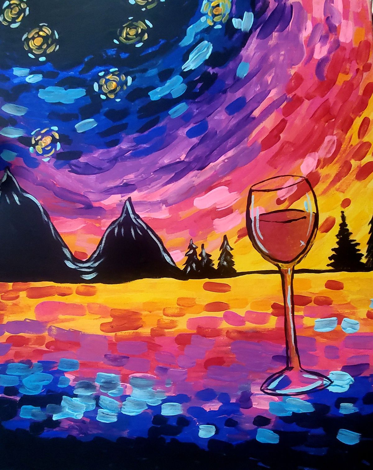 Paint + Sip at RoxyAnn Winery, RoxyAnn Winery, Medford, 12 March 2022