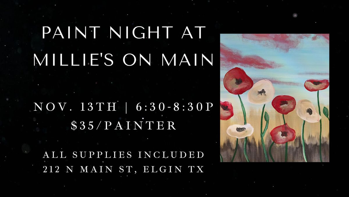 Paint Night at Millie's on Main