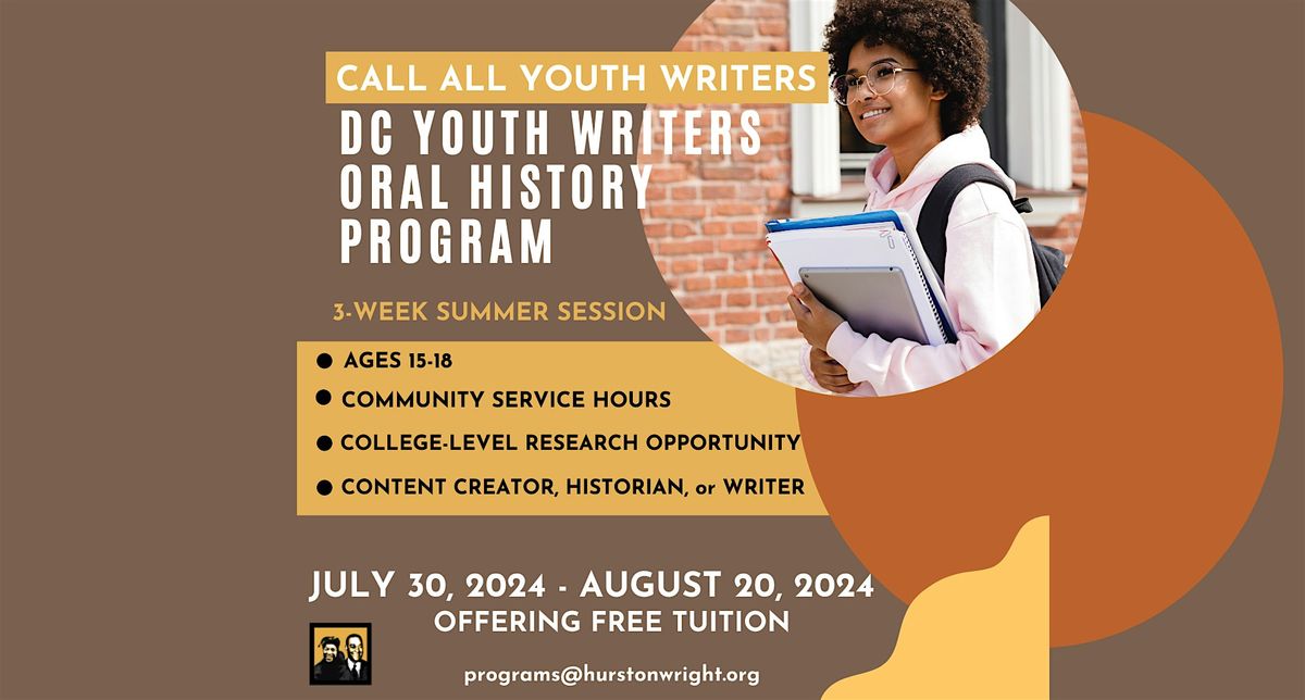 DC Youth Writers Oral History 3-Week Program