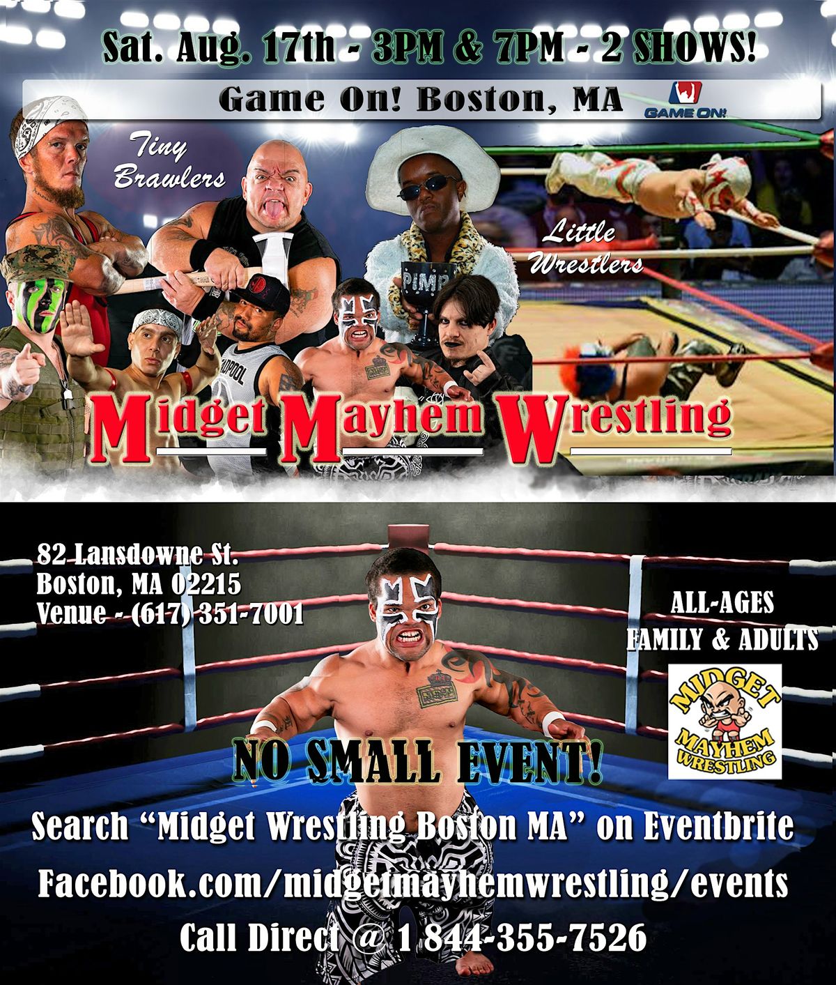 Midget Mayhem Wrestling Goes Wild- Fenway Boston (2 Shows 3 & 7PM) 21+