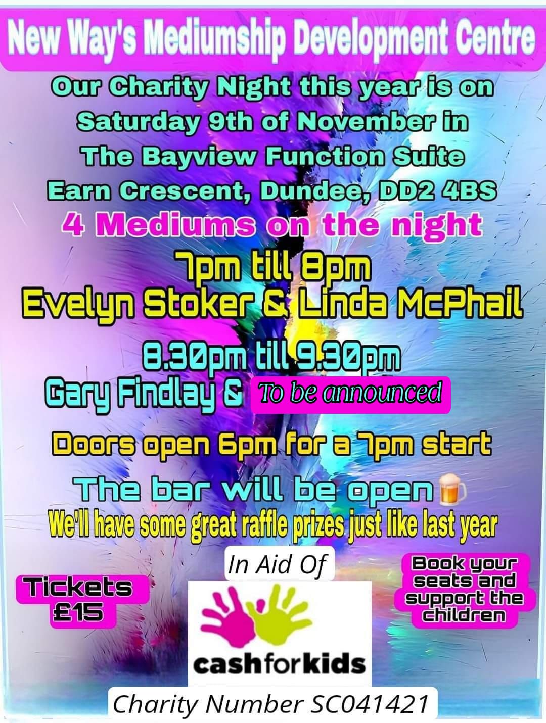 Evening of Mediumship In Aid Of Cash for Kids 