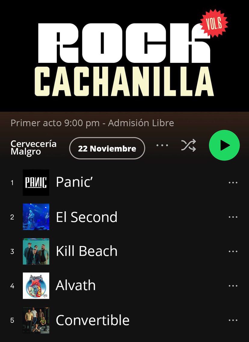 Panic!! K*ll Beach, Alvath, Convertible Y El Second en Cervecer\u00eda Malgro 