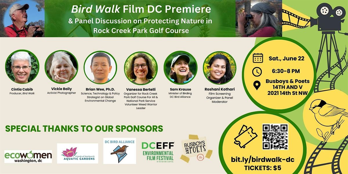 "Bird Walk" Documentary D.C. Premiere and Panel Discussion