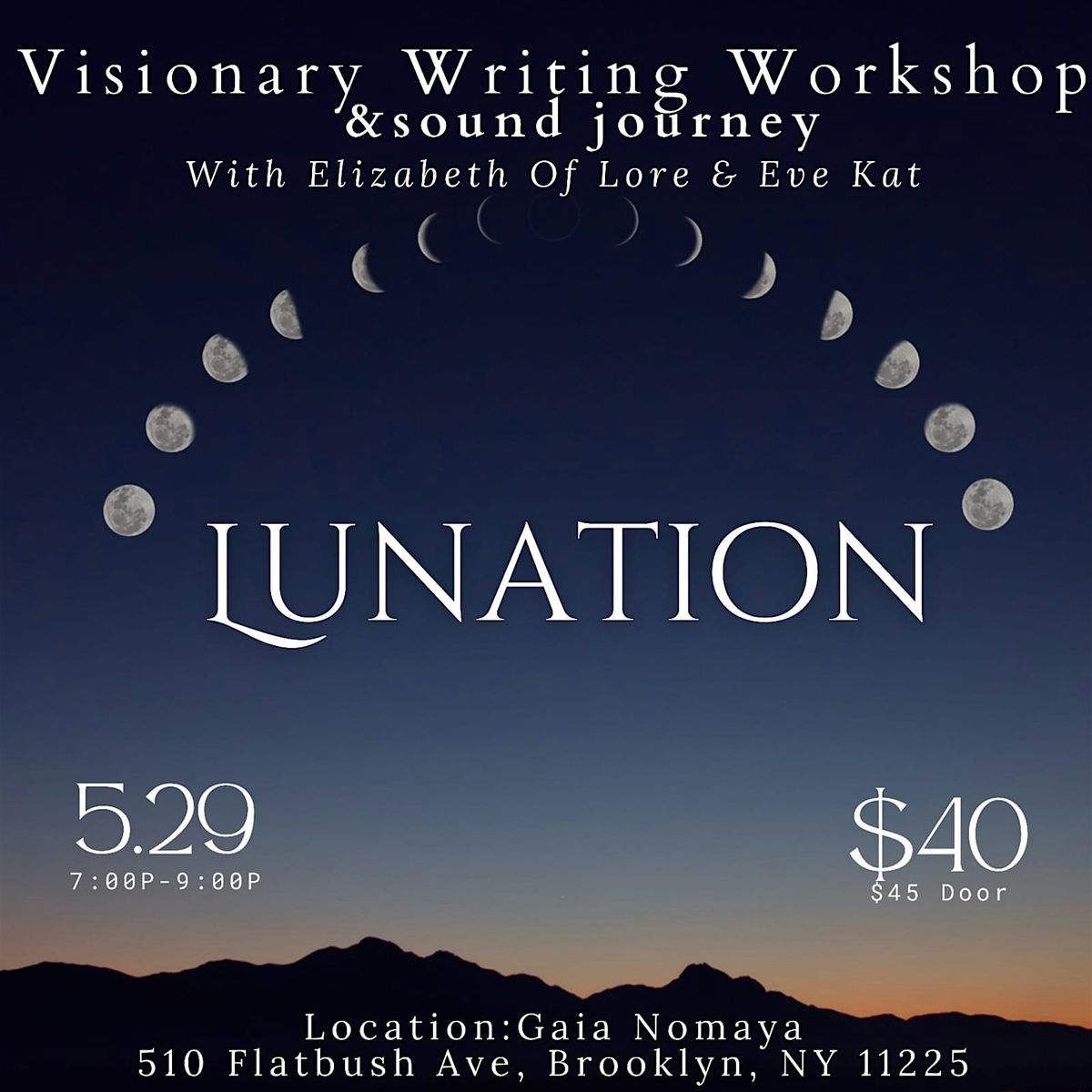 LUNATION: Visionary Writing Workshop & Sound Bath Journey In The Salt Cave