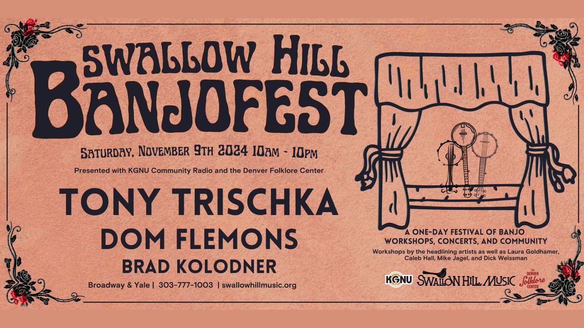 Swallow Hill BanjoFest feat. Tony Trischka, Dom Flemons, & Brad Kolodner presented with KGNU