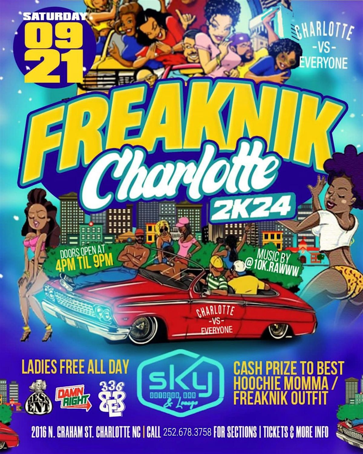 CHARLOTE FREAKNIK TAKEOVER: LADIES FREE ALL DAY