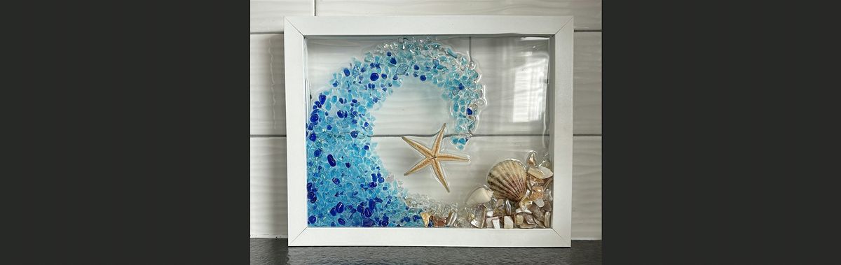 Encore Crushed Glass &. Shells Ocean Wave in Frame Paint Sip Art Class