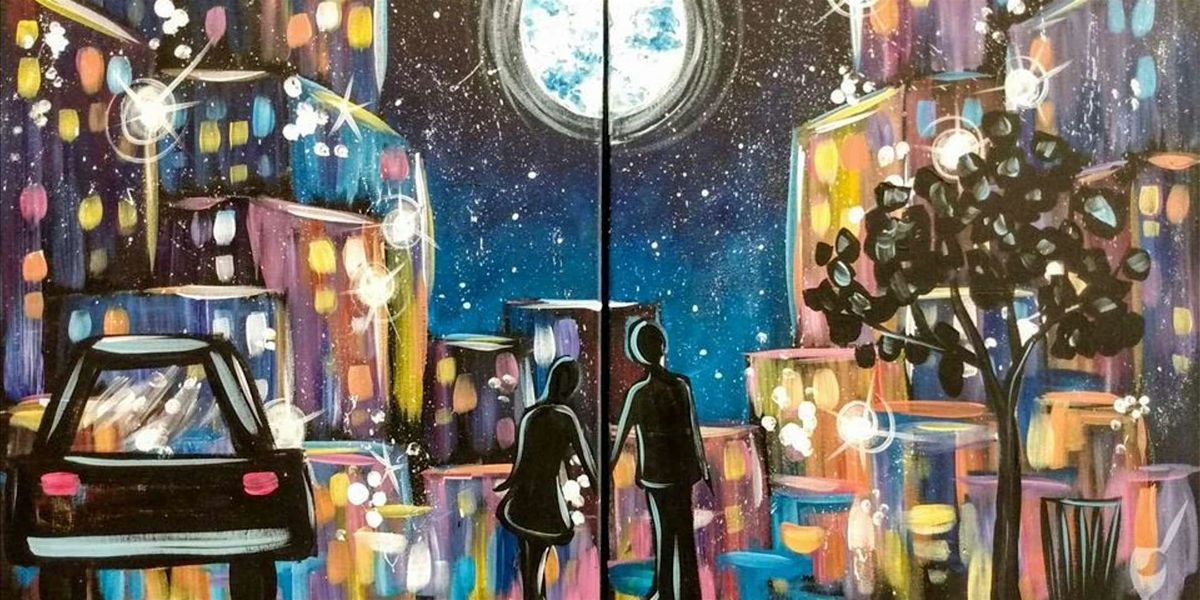 A Romantic Moonlit Cityscape for Two - Paint and Sip by Classpop!\u2122