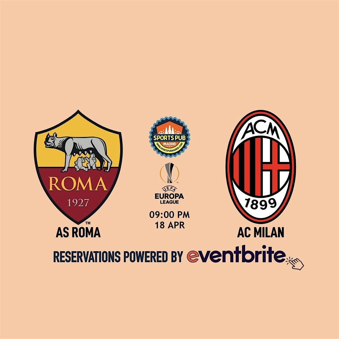 AS Roma v AC Milan | Europa League - Sports Pub Malasa\u00f1a