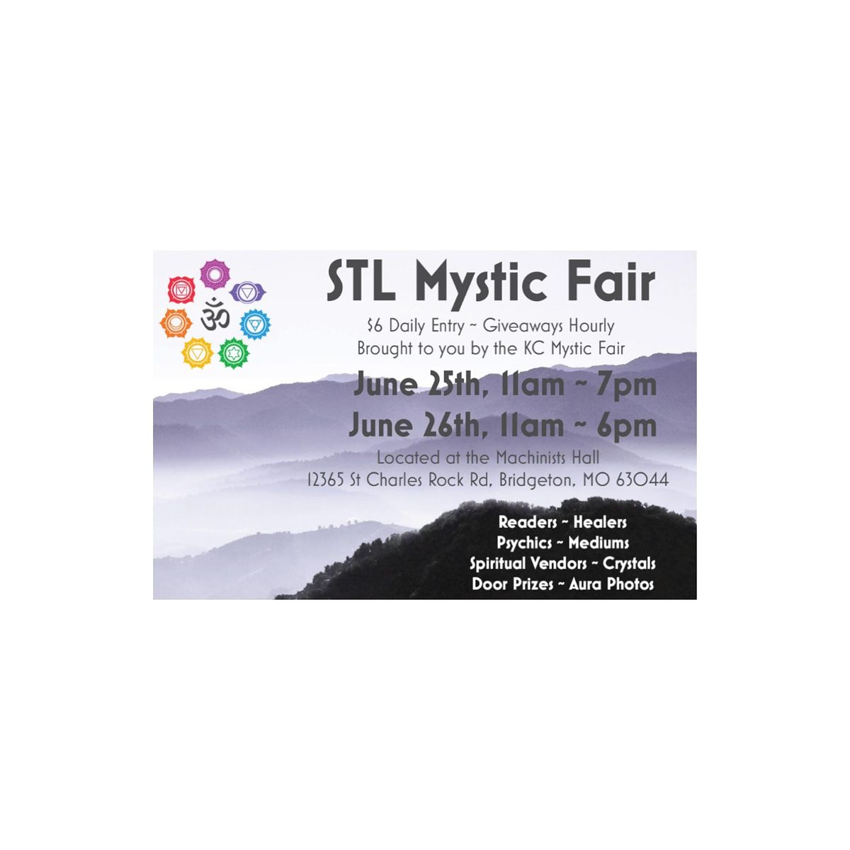 STL Mystic Fair June 2022, Machinists Hall Inc, Bridgeton, 25 June to