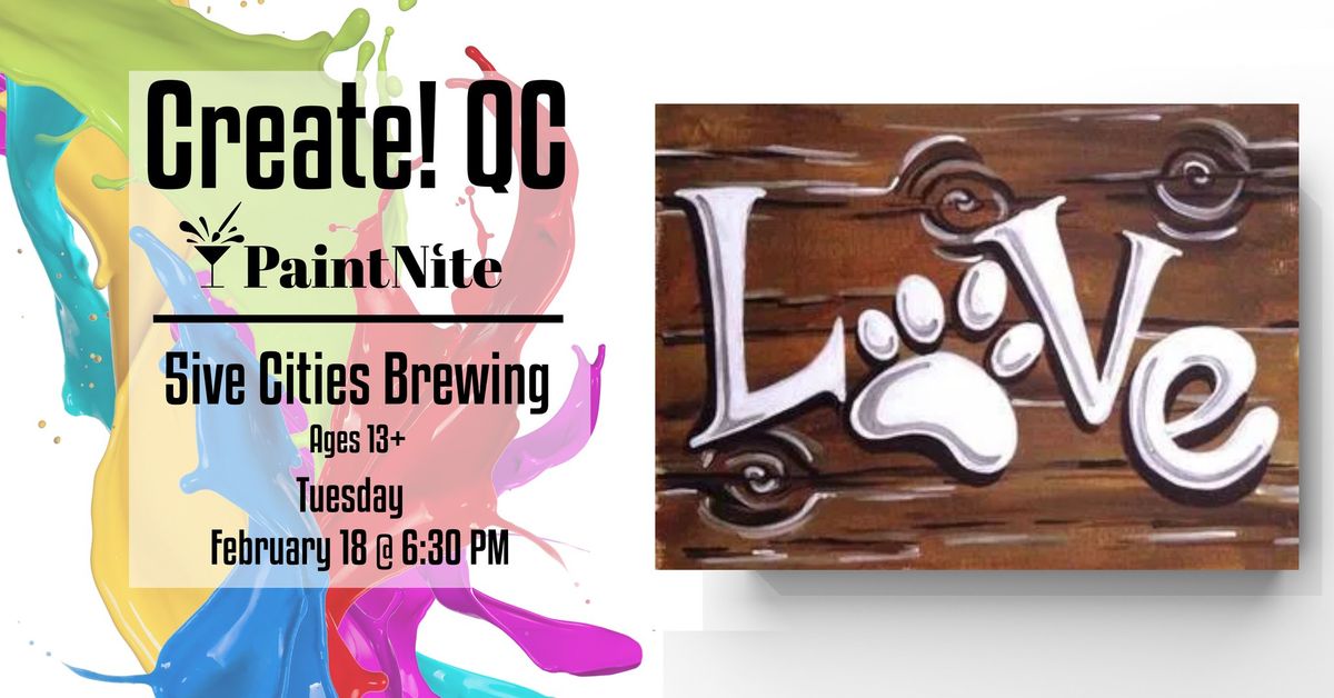 Paint Nite at Five Cities Brewing:  Pet Love