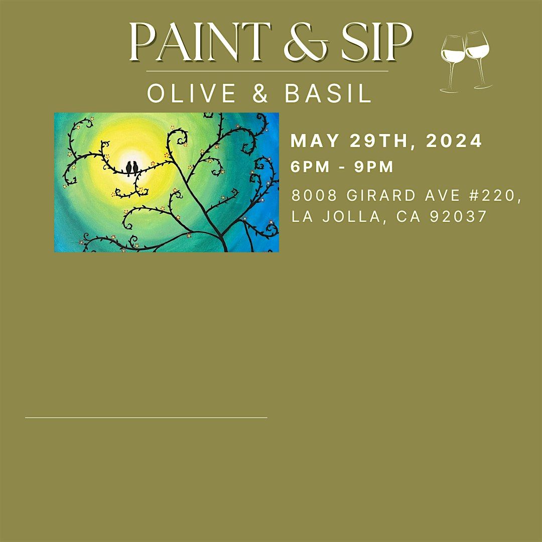 Paint and Sip in La Jolla at Olive and Basil Restaurant