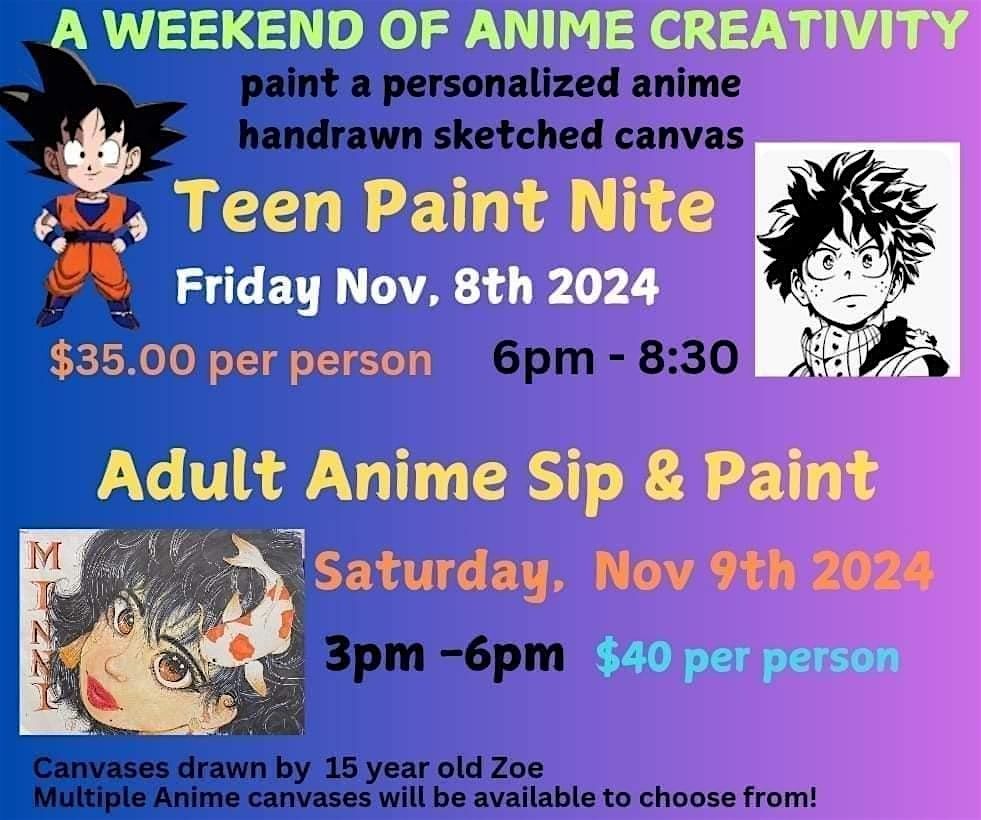 Weekend of Anime painting.. teen night out