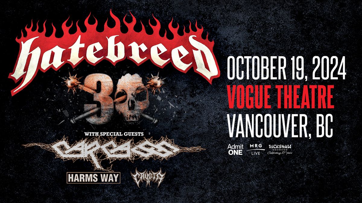 Hatebreed - 30th Anniversary Tour (Vancouver)