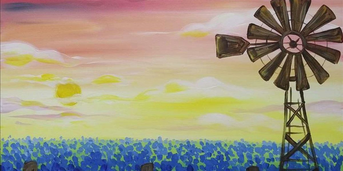 Texas Windmill Sunset - Paint and Sip by Classpop!\u2122