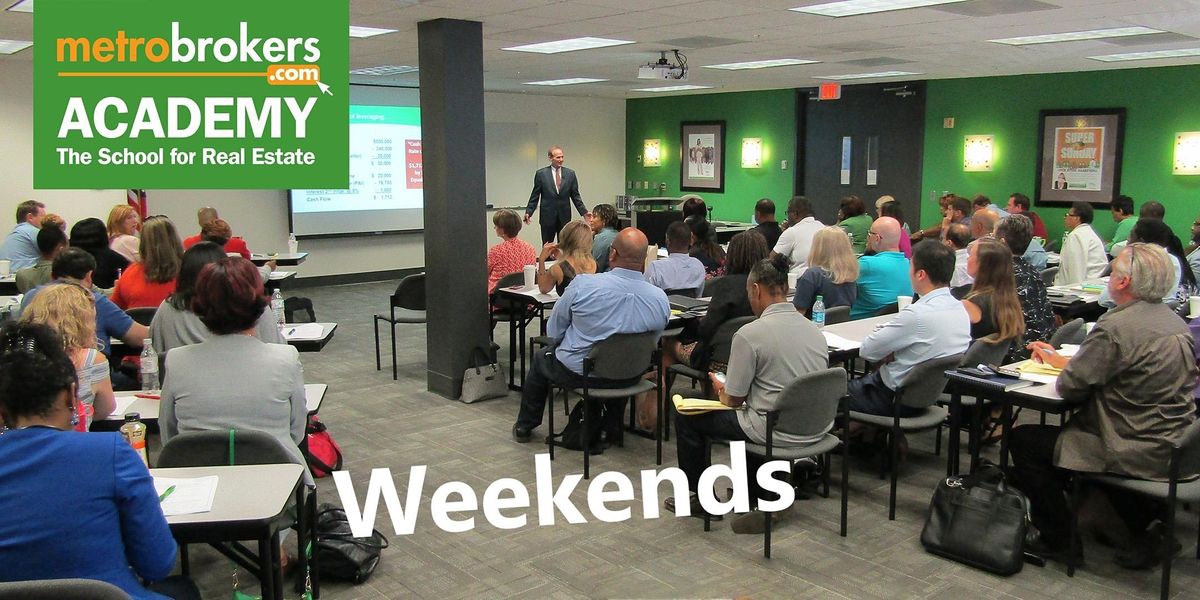 Real Estate Pre-License Class -LIVE\/In-Person WEEKEND Class(Marcus Patton)