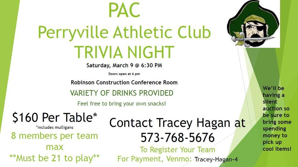 2024 PAC Trivia Night, Robinson Event Center, Perryville, 9 March 2024