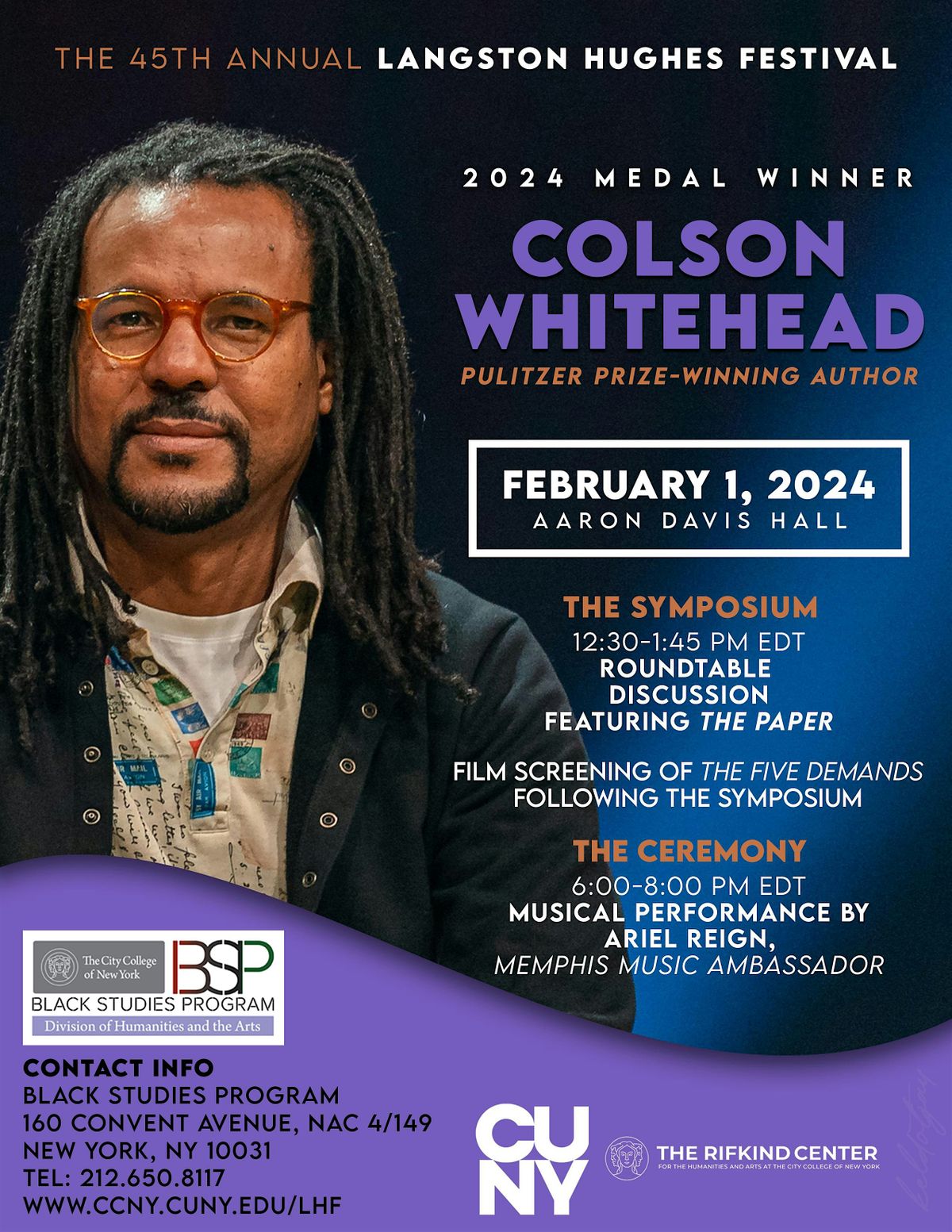 45th Annual Langston Hughes Festival Honors Colson Whitehead, Aaron
