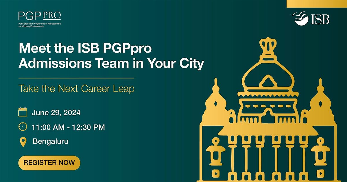 ISB PGPpro Coffee Meet in Bengaluru - June 29, 2024