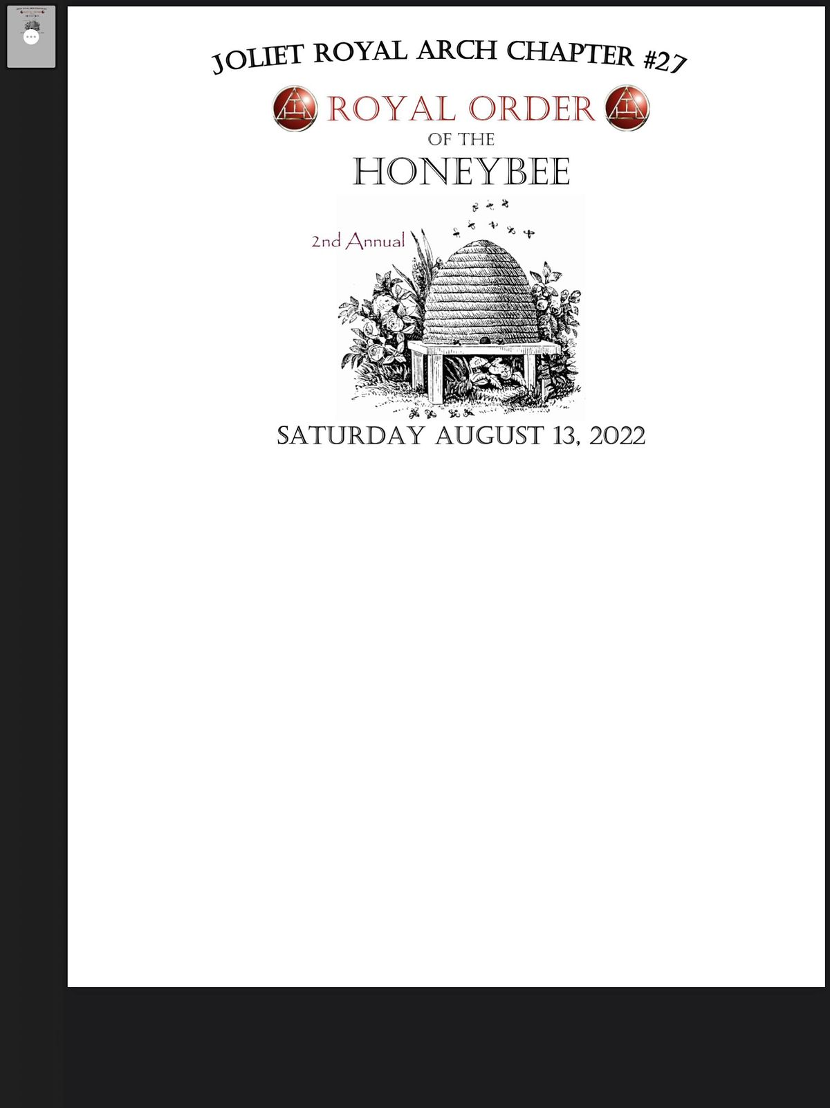2nd annual royal order of the honey bee, 1245 Forest Ave, Des Plaines, 13 August 2022