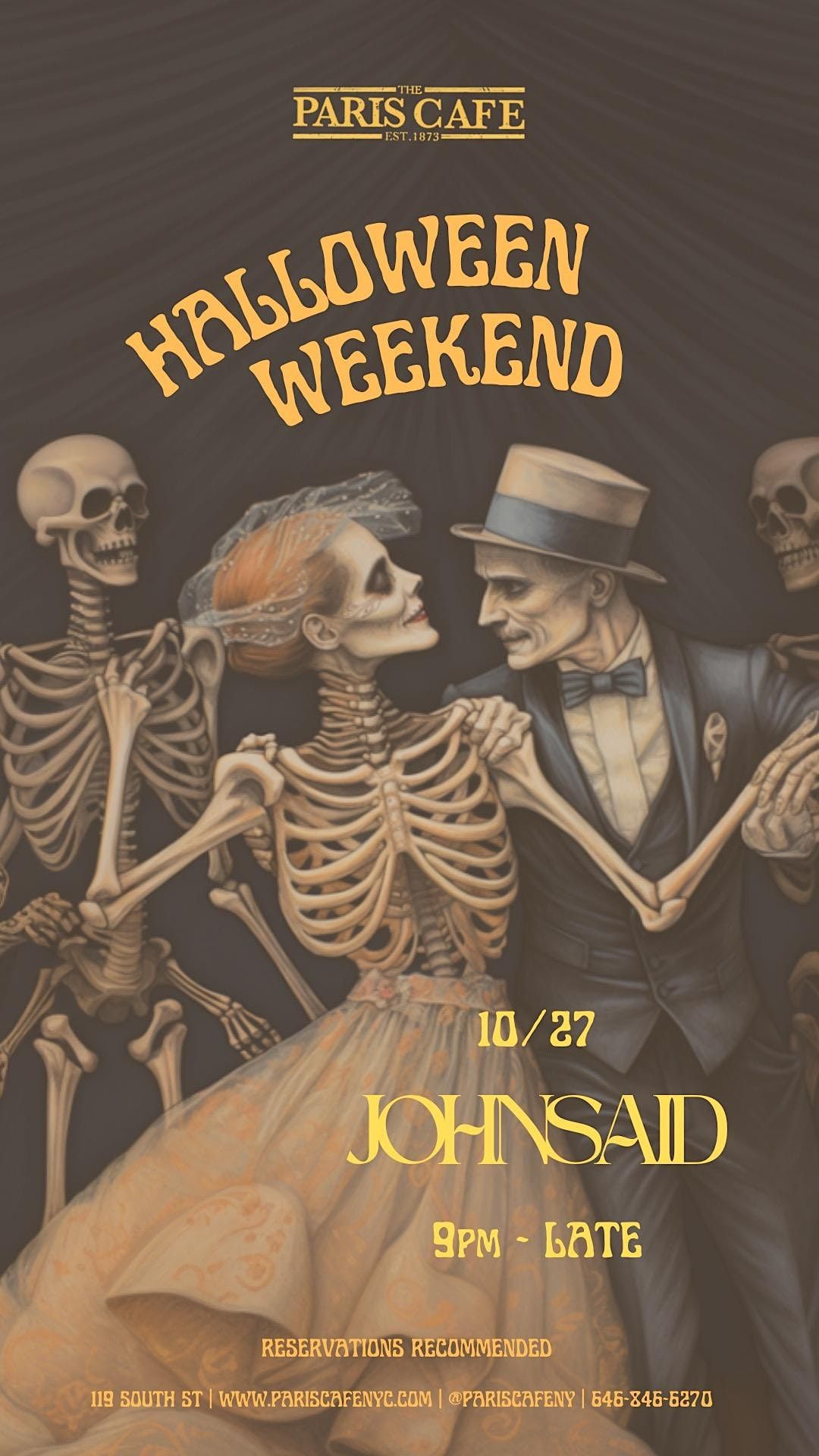 The Paris Cafe Halloween 10/27, The Paris Cafe, New York, 27 October to