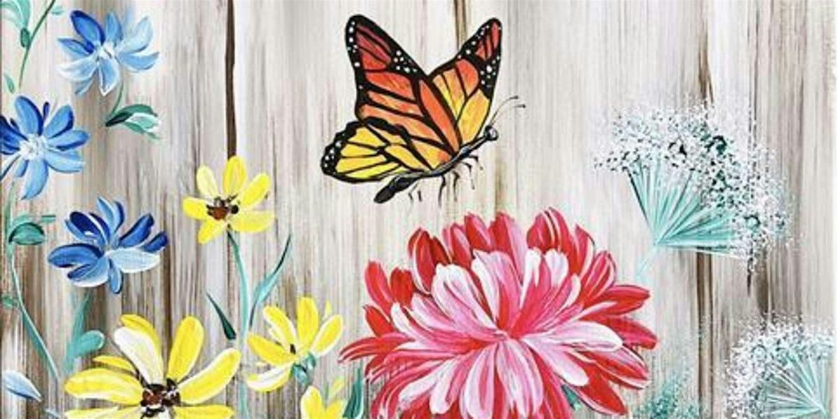 Wildflowers With a Butterfly - Paint and Sip by Classpop!\u2122