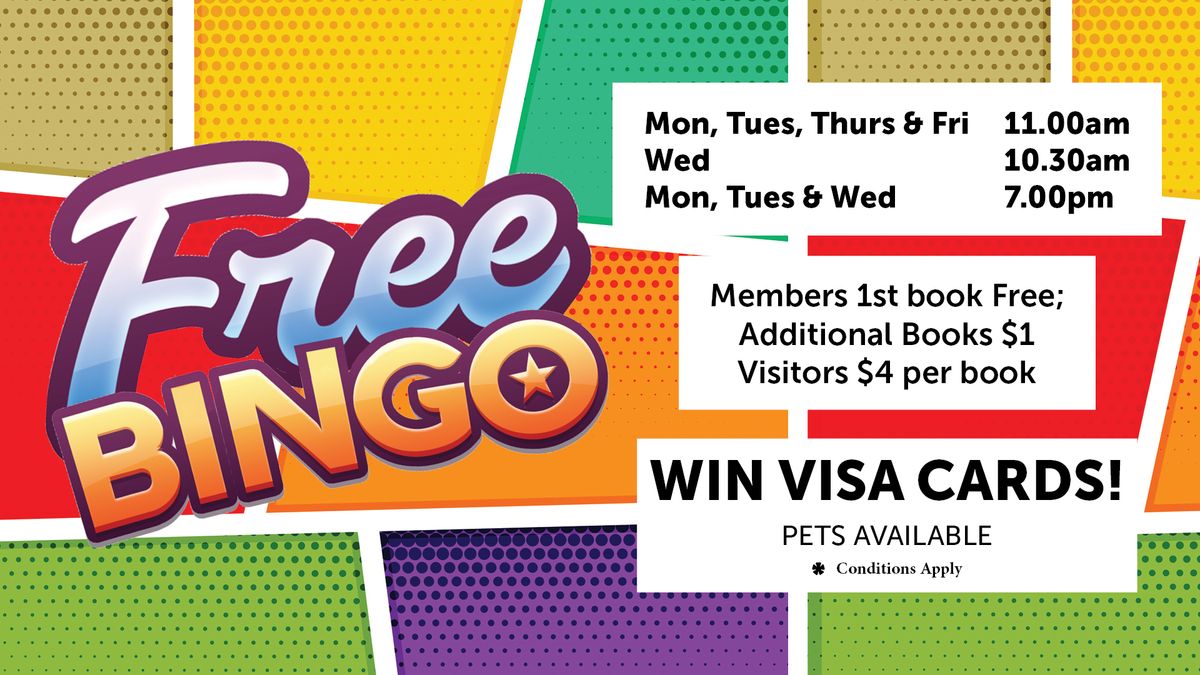 Free Bingo at Penrith RSL (Monday Evening Session)