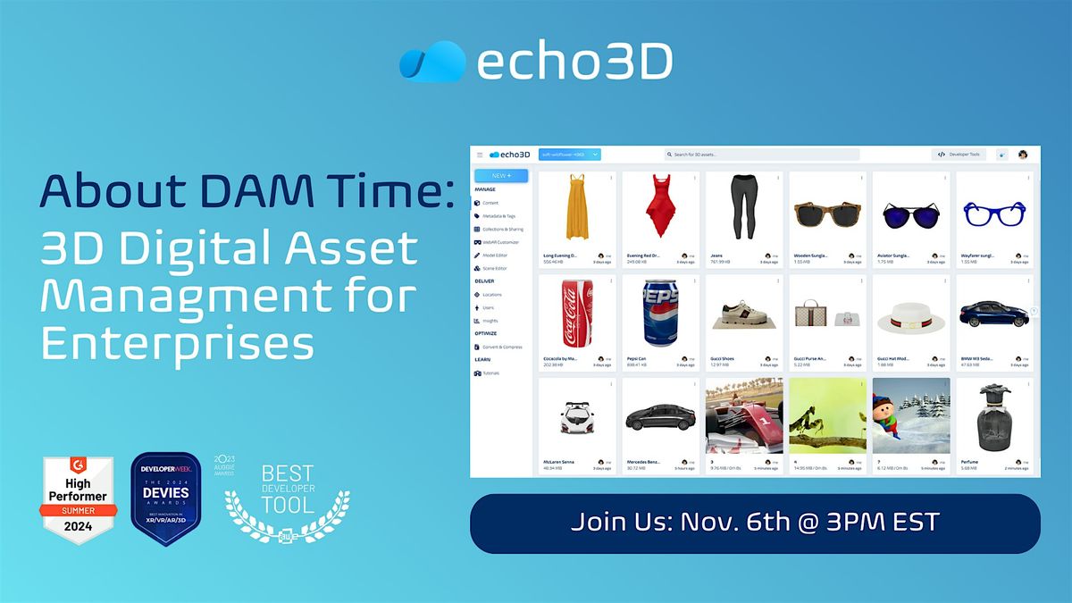 About DAM Time: 3D Digital Asset Management for Enterprises