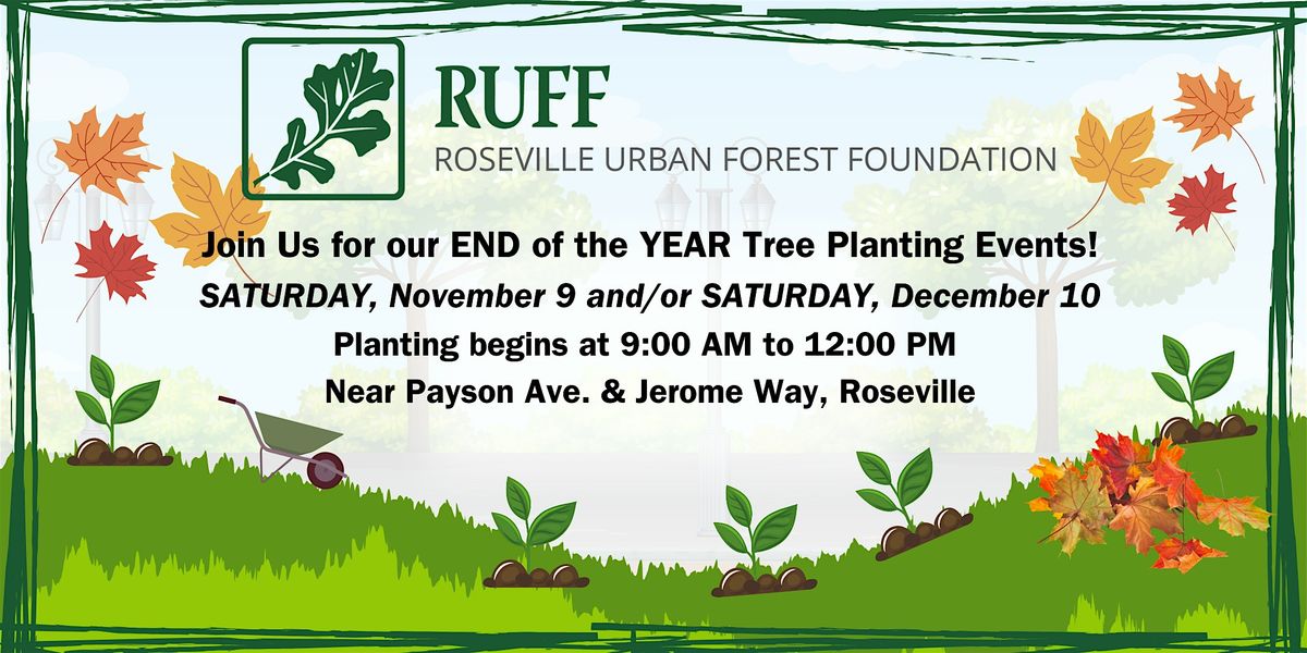 Volunteer with RUFF!  Fall Native Tree Planting Events 11\/9 & 12\/7