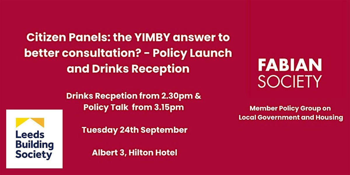 Pamphlet Launch - Citizen Panels: the YIMBY answer to better consultation?