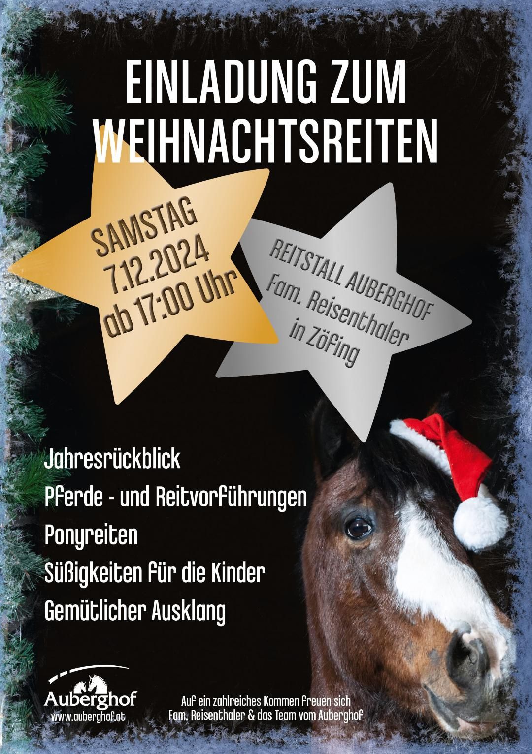 Weihnachtsreiten im Zucht- und Reitstall AUBERGHOF