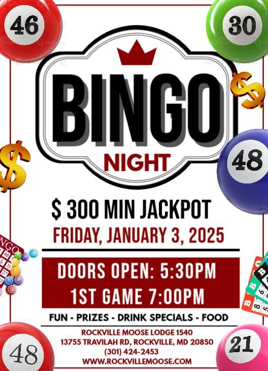 BINGO! Friday January 3rd