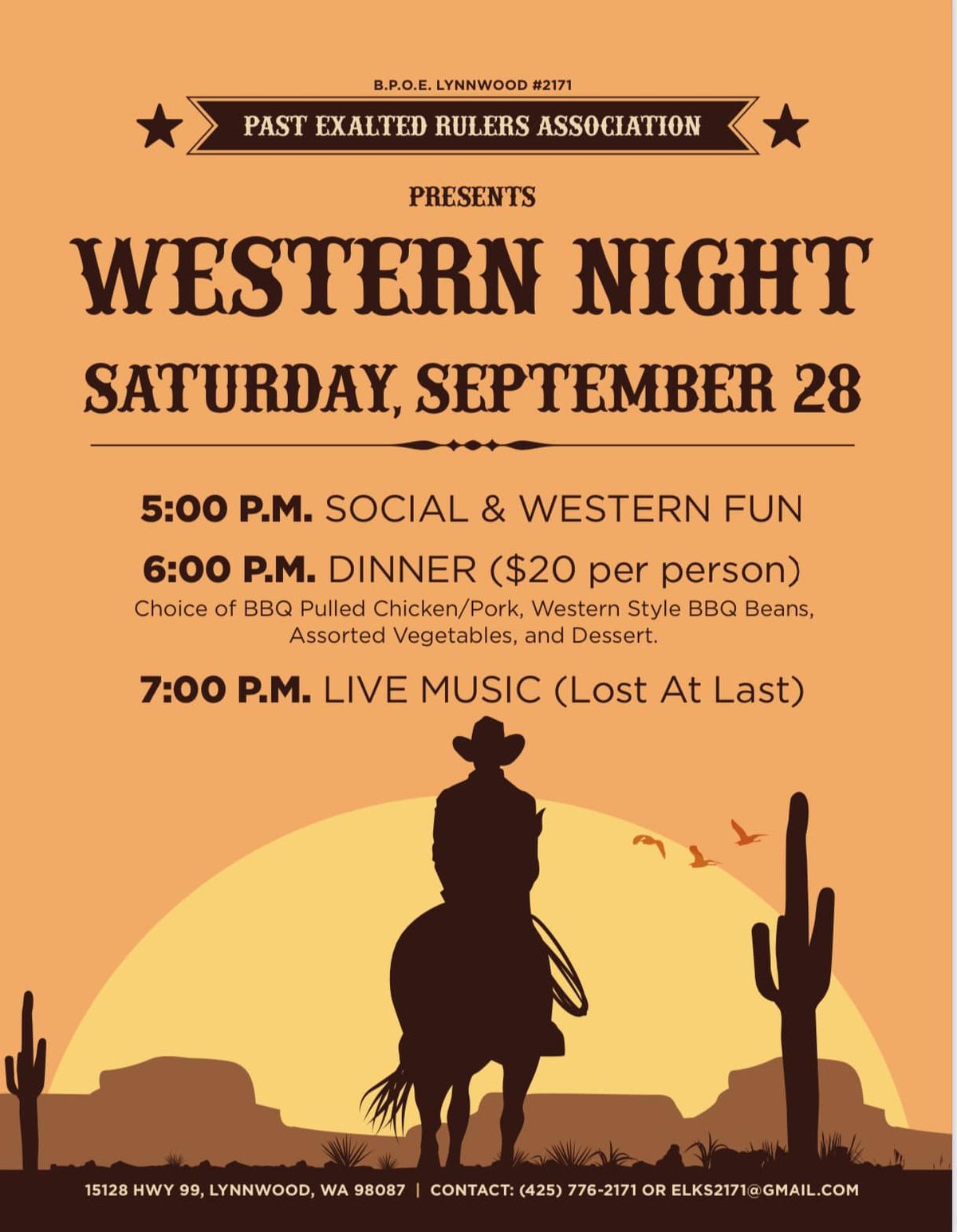 Western Night (hosted by the PERs)