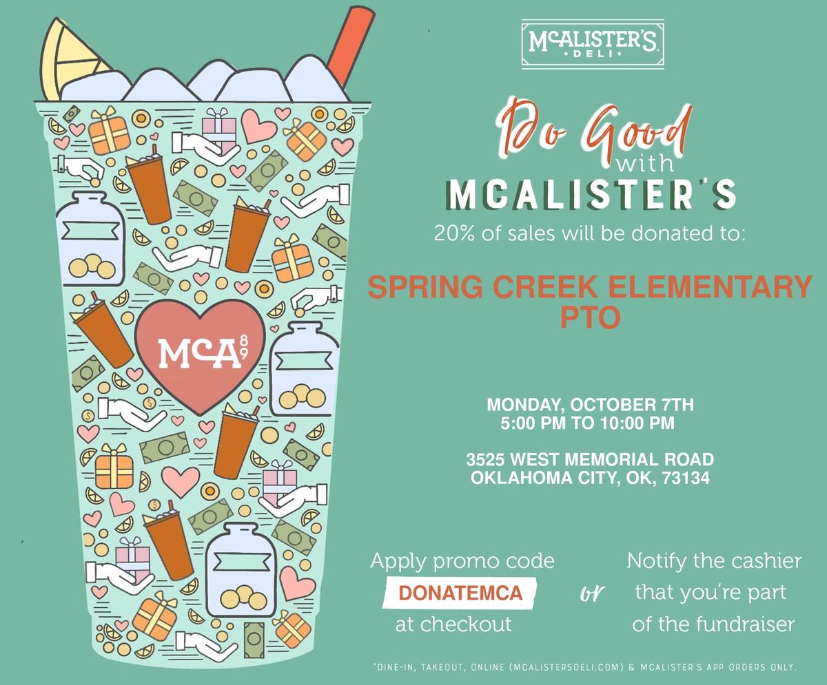 October McAlister\u2019s SPIRIT NIGHT!!!