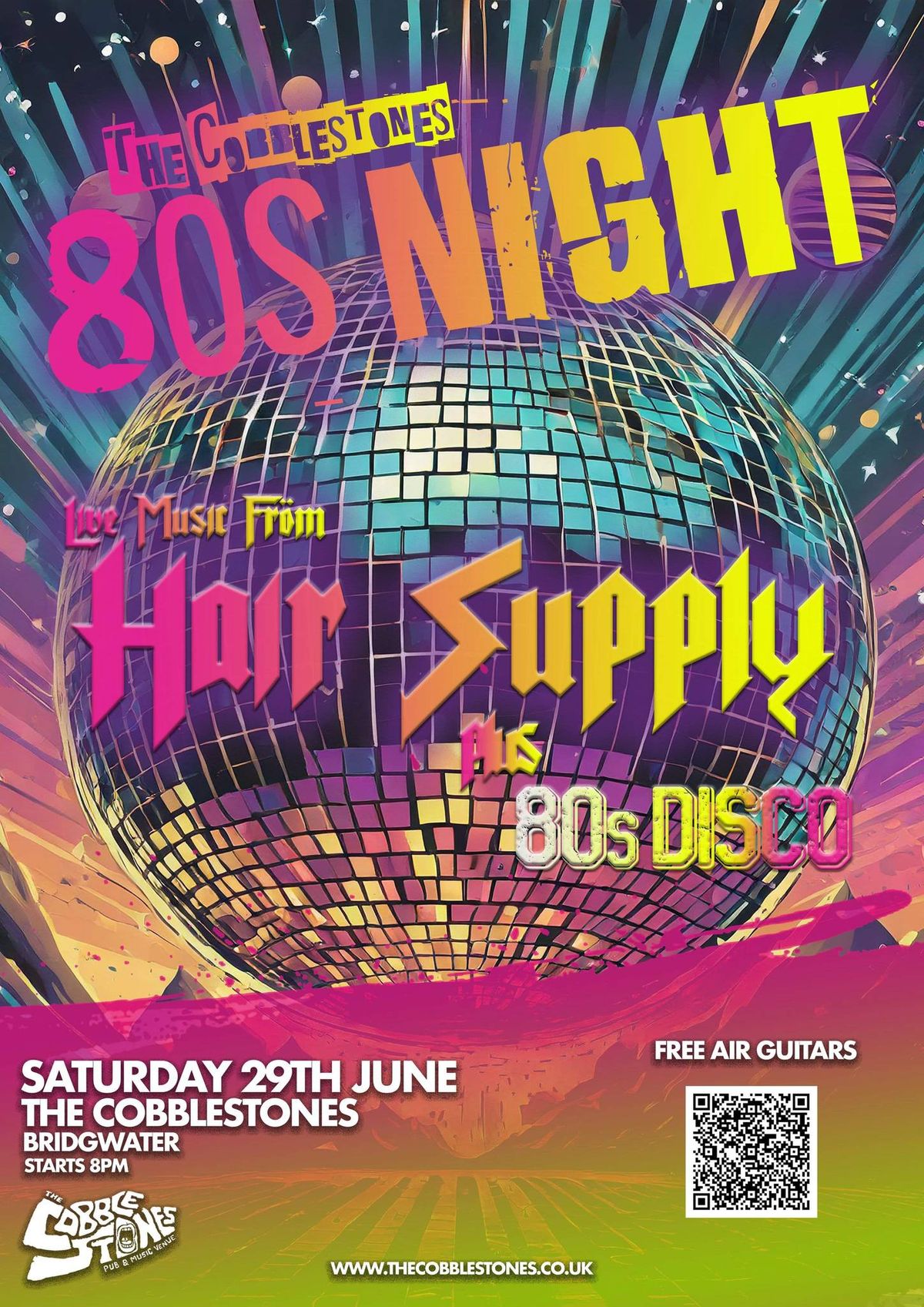 80s Night featuring Hair Supply At The Cobblestones, Bridgwater