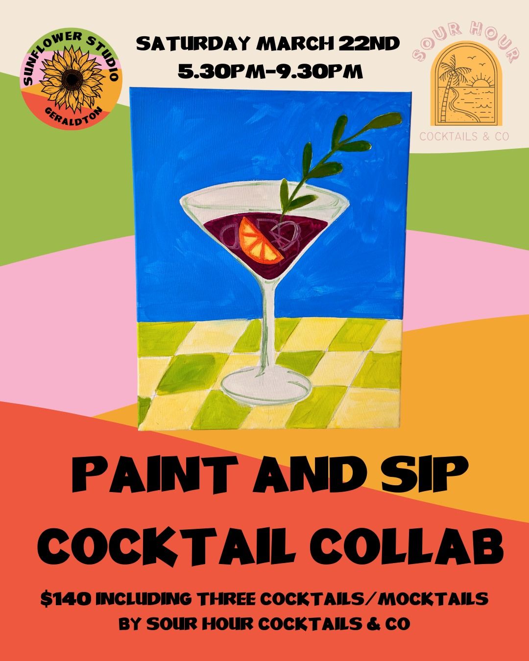 Paint and Sip - Cocktail Collab with Sour Hour Cocktails & Co