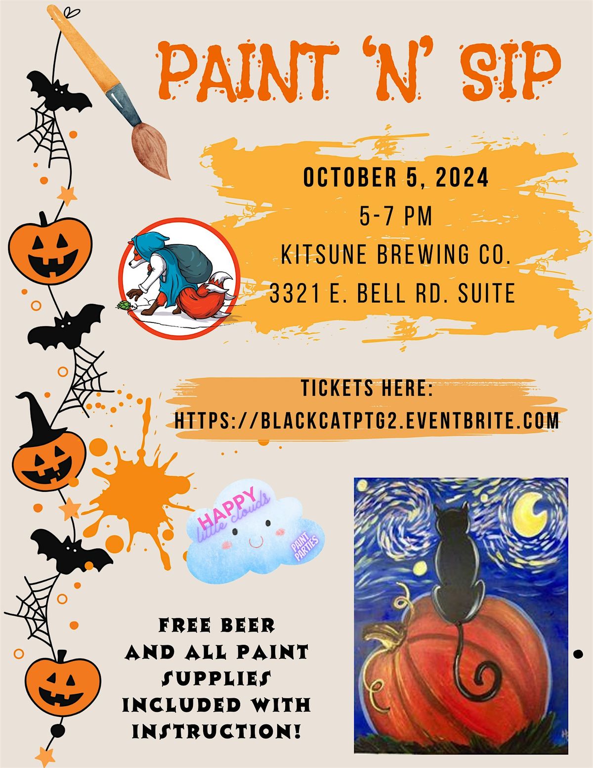 Halloween Paint 'n' Sip at Kitsune Brewing Co.