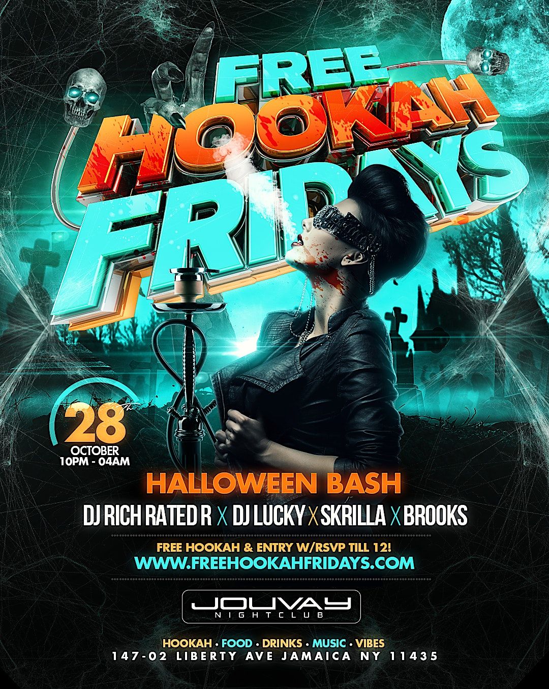 HALLOWEEN HOOKAH PARTY FREE HOOKAH FRIDAYS Jouvay Night Club Queens halloween-hookah-party-free-hookah-fridays-jouvay-night-club-queens