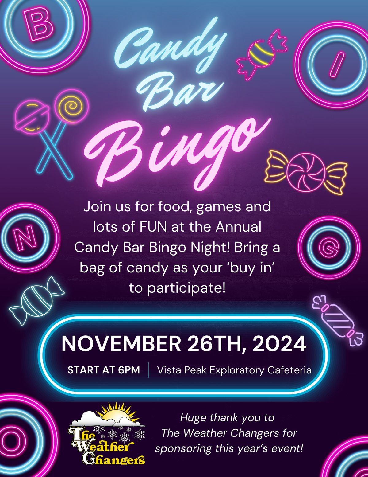 Candy Bar Bingo Night