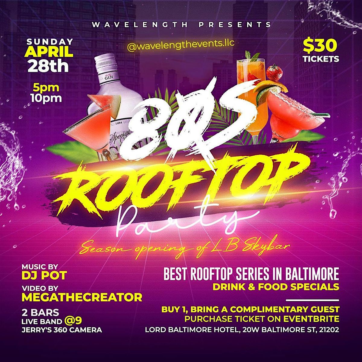 80's Rooftop Party! Season opening of LB SkyBar