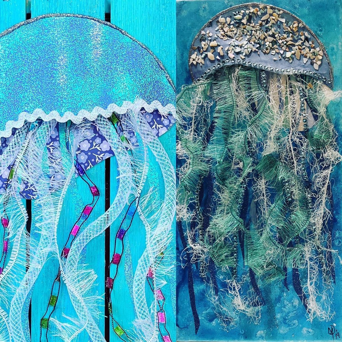 Mixed Media Jelly Fish Class