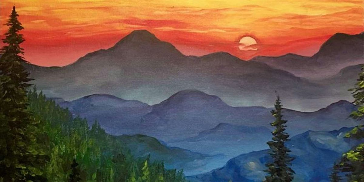 Sunset in the Blue Ridge Mountains - Paint and Sip by Classpop!\u2122